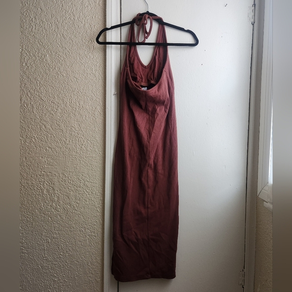 NWOT Old Navy- Rust Halter Rib Dress - Picture 2 of 4